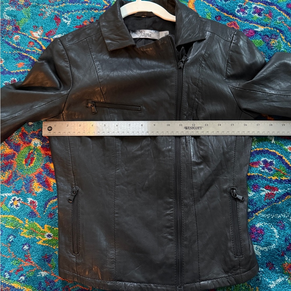 PAIGE Black Leather Moto Jacket XS - Picture 11 of 14